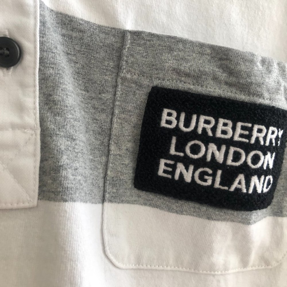 Burberry Long-sleeve Striped Cotton Polo Shirt - Picture 3 of 6